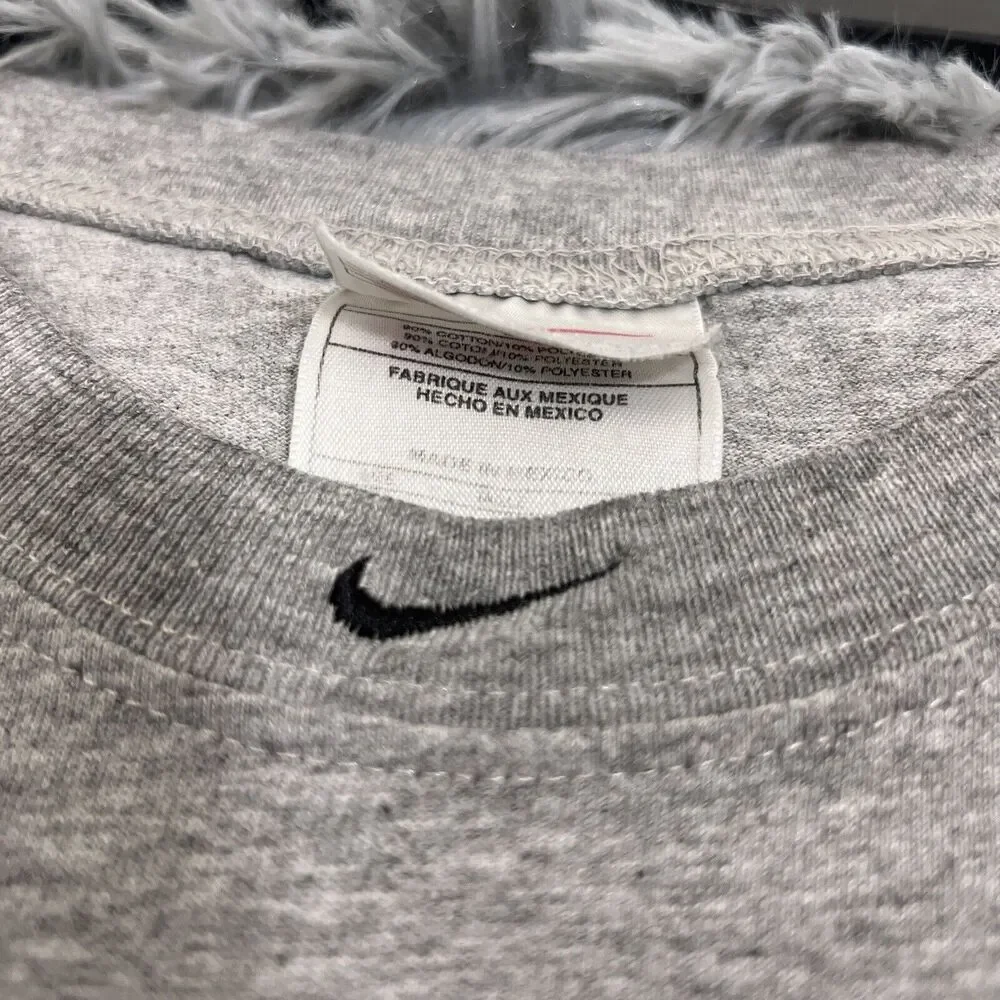 Nike Adult Shirt Medium Gray Black Vintage Basketball Tank Top Swoosh Tee Mens